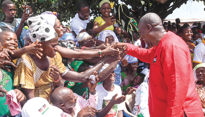  President Mahama interacting with some supporters at Sempoa